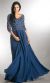 Main image of V-Neck Beaded Top Half Sleeves Long Mother of Bride Dress